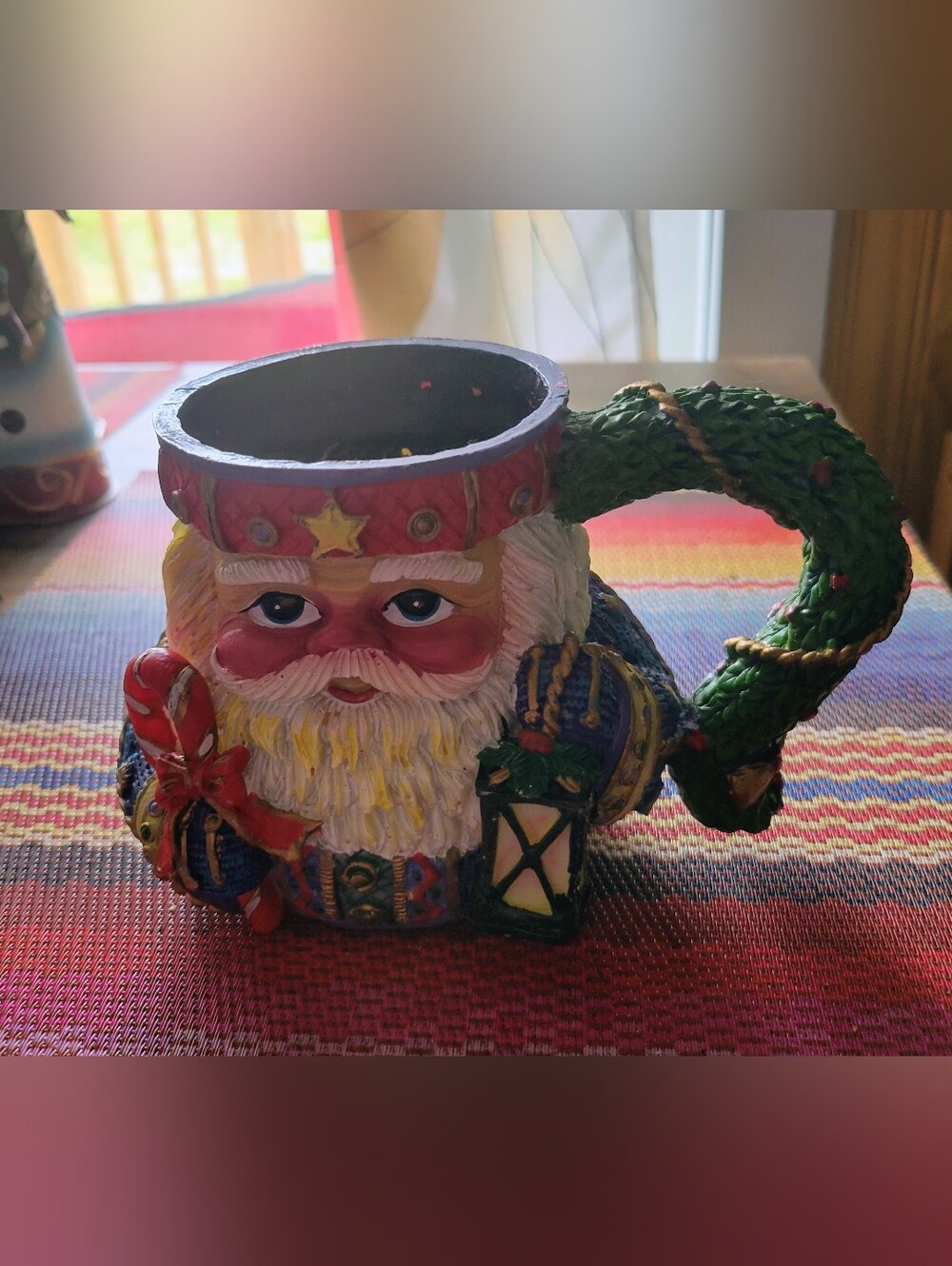 Vintage- Festive Santa Claus- Mug - Red, Green, Blue.